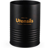 Lata Porta Utensílios De Metal Industrial Yoi Porta Talheres Acessórios Cozinha Preto